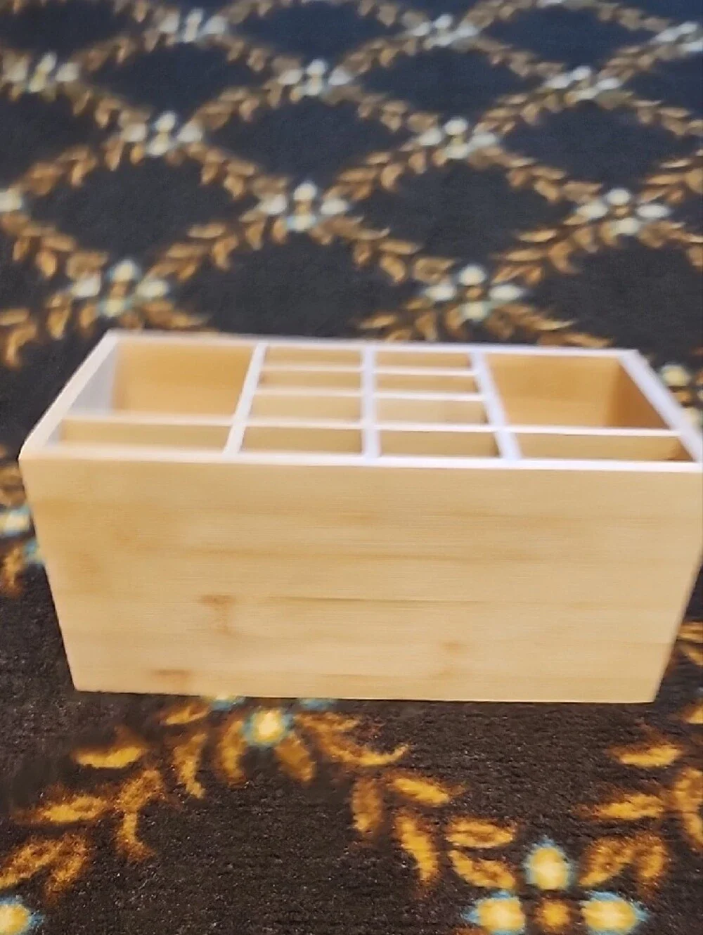 Natural Bamboo Desk Organizer with Multiple Compartments